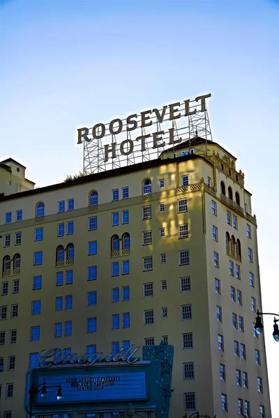 Hollywood Eua Novembro 2018 Fachada Famoso Roosevelt Hotel Histórico Hollywood — Fotografia de Stock