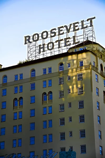 Hollywood Eua Novembro 2018 Fachada Famoso Roosevelt Hotel Histórico Hollywood — Fotografia de Stock
