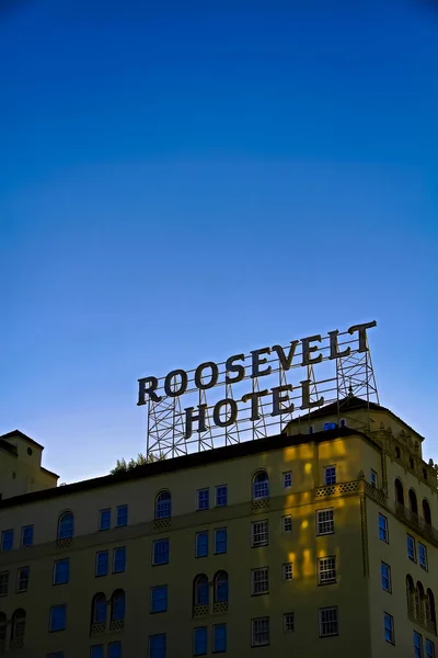 Hollywood Usa 2018 Fassade Des Berühmten Historischen Roosevelt Hotels Hollywood — Stockfoto