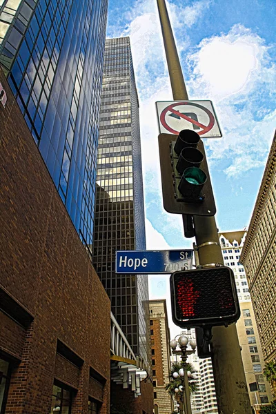 Ulice Značka Hope Ulice Centru Los Angeles — Stock fotografie