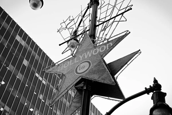 Utsikt Över Stjärnformad Neonskylt Hollywood Boulevard Los Angeles — Stockfoto