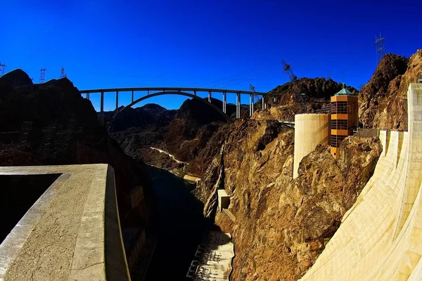 Aerial View Hoover Dam Infrastructure Dam Capable Producing 2000 Megawatts — Stock Photo, Image