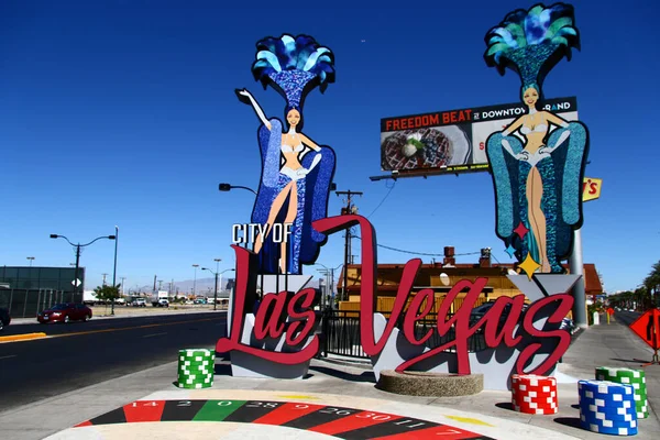 Las Vegas Usa Sep 2018 New Gate Sign City Las — 스톡 사진