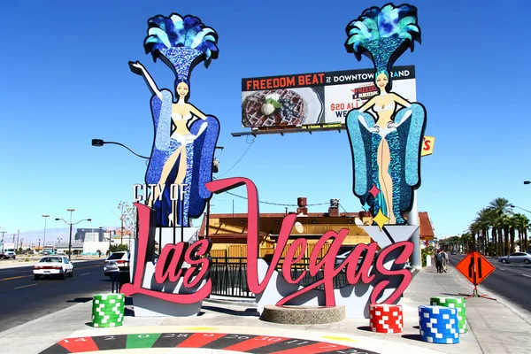 Las Vegas Usa Sept 2018 Nouveau Panneau Entrée Ville Las — Photo