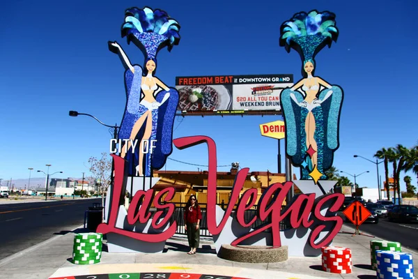 Las Vegas Usa Sep 2018 Grindskylt Till Las Vegas City — Stockfoto