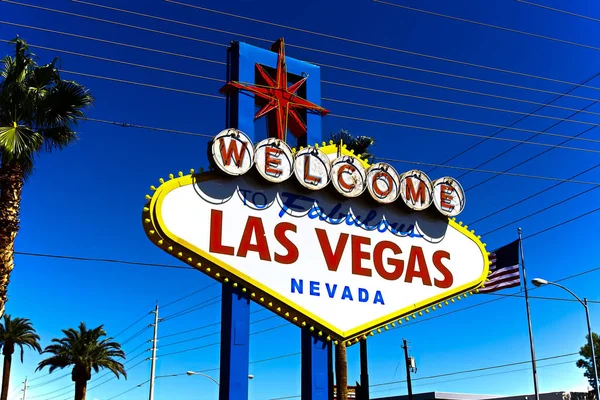 Welcome Fabulous Las Vegas Sign Bright Sunny Day Las Vegas — Fotografia de Stock