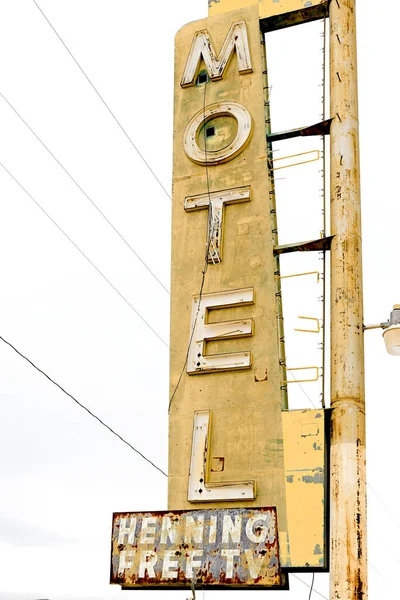 Antiguo Cartel Motel Ruina Largo Histórica Ruta Centro California Vasto — Foto de Stock