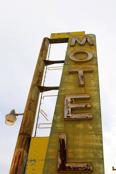 Antiguo Cartel Motel Ruina Largo Histórica Ruta Centro California Vasto — Foto de Stock