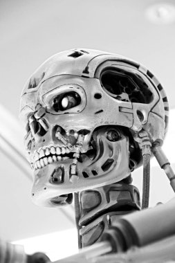 OSAKA, JAPONYA - 13 Nisan 2019: Terminatör 3D 'deki T-800 Uç iskeletinin fotoğrafı