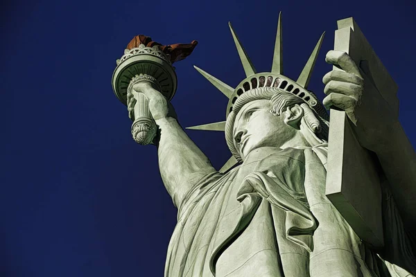 Statue Liberty Colossal Copper Statue Designed Auguste Bartholdi French Sculptor — Stock Photo, Image