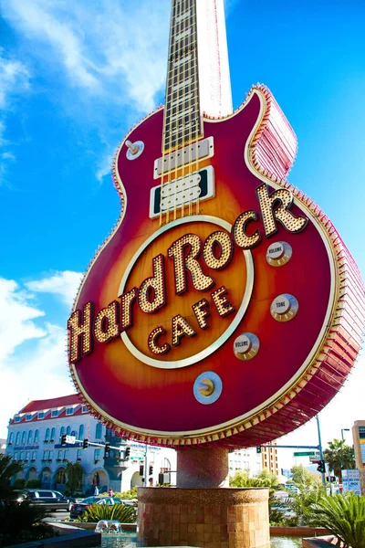 Las Vegas Usa 2016 Ikonické Znamení Restaurace Hard Rock Cafe — Stock fotografie