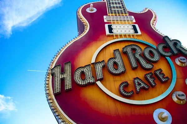 Las Vegas Usa 2016 Das Ikonische Zeichen Des Hard Rock — Stockfoto