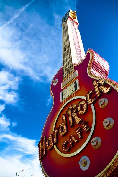 Las Vegas Usa 2016 Ikonické Znamení Restaurace Hard Rock Cafe — Stock fotografie