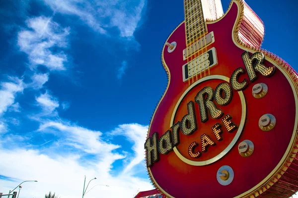 Las Vegas Usa 2016 Ikonické Znamení Restaurace Hard Rock Cafe — Stock fotografie