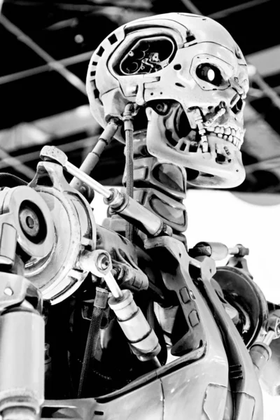 OSAKA, JAPONYA - 13 Nisan 2019: Terminatör 3D 'deki T-800 Uç iskeletinin fotoğrafı