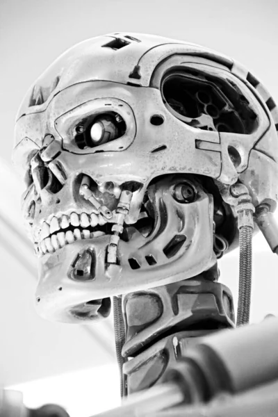 OSAKA, JAPONYA - 13 Nisan 2019: Terminatör 3D 'deki T-800 Uç iskeletinin fotoğrafı