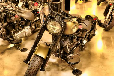 Las Vegas, NV / USA - Kasım 02.2015: Harley Davidson Motosiklet Galerisinde tanıtım motosikleti & Las Vegas.