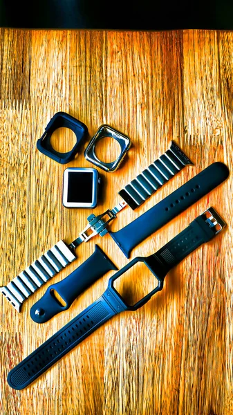 Varie Parti Smart Watch Watchband Cinturino Silicone Orologi Sportivi — Foto Stock