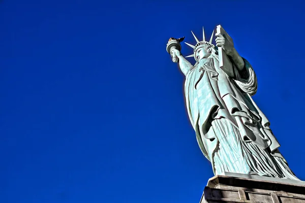 자유의 여신상 Statue Liberty 프랑스 조각가 아우구스트 Auguste Bartholdi 조각상으로 — 스톡 사진