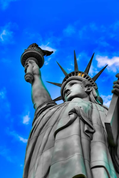 Statue Liberty Colossal Copper Statue Designed Auguste Bartholdi French Sculptor — Stock Photo, Image