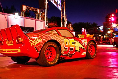 Anaheim, CA/USA - Nov 1, 2008 : Cars Lightning McQueen in the parade at Disney Land in Anaheim.