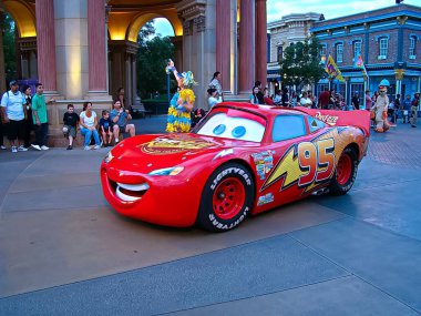 Anaheim, CA/USA - Nov 1, 2008 : Cars Lightning McQueen in the parade at Disney Land in Anaheim.