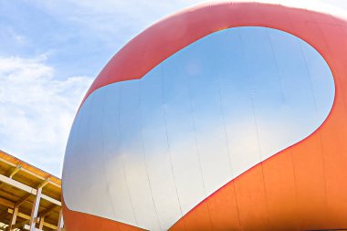 OSAKA, JAPAN - AUGUST 22, 2025 : Editorial photo of pavilions and exhibits showcasing future visions at the 2025 Osaka, Kansai Expo. 