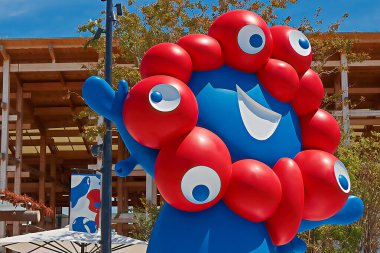 OSAKA, JAPAN - AUGUST 22, 2025 : Editorial photo of pavilions and exhibits showcasing future visions at the 2025 Osaka, Kansai Expo. 