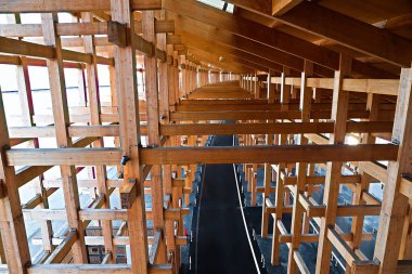 OSAKA, JAPAN - AUGUST 22, 2025 : Editorial photo of pavilions and exhibits showcasing future visions at the 2025 Osaka, Kansai Expo. 