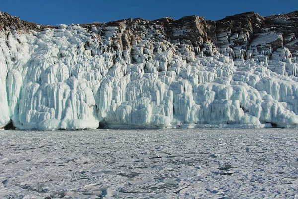 Beautiful Ice Splashes Shores Lake Baikal — Stock Photo, Image