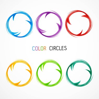 Renk daireleri ayarlandı. Vektör illüstrasyonu.