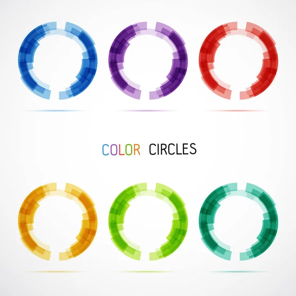 彩色圆圈设置 矢量说明 — 图库矢量图片