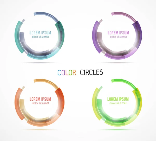 Color Circles Set Vector Illustration — Stock Vector