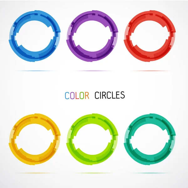 Color Circles Set Vector Illustration — Stock Vector