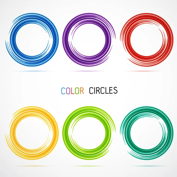 Conjunto Círculos Color Ilustración Vectorial — Vector de stock