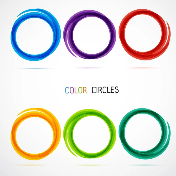 Color Circles Set Vector Illustration — Stock Vector