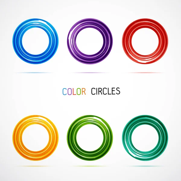 Color Circles Set Vector Illustration — Stock Vector