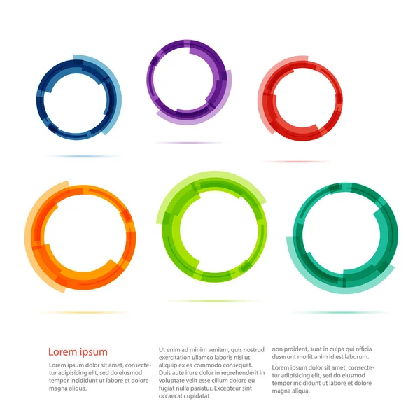 Färgcirklar Inställda Vektorillustration — Stock vektor
