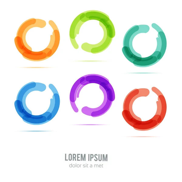 Color Circles Set Vector Illustration — Stock Vector