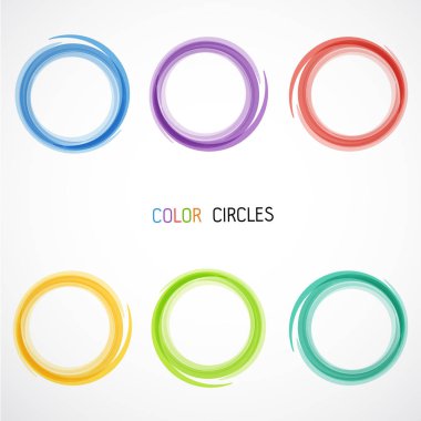 Renk daireleri ayarlandı. Vektör illüstrasyonu.