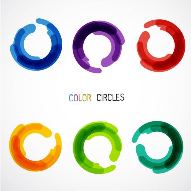 Renk daireleri ayarlandı. Vektör illüstrasyonu.