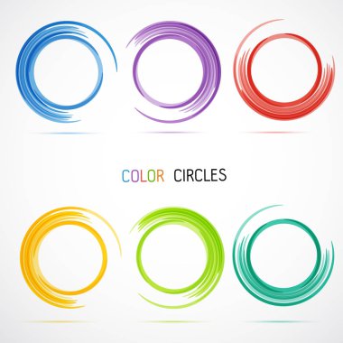 Renk daireleri ayarlandı. Vektör illüstrasyonu.