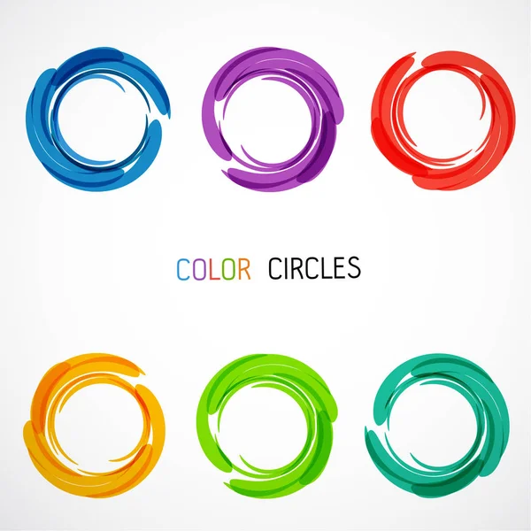 Color Circles Set Vector Illustration — Stock Vector
