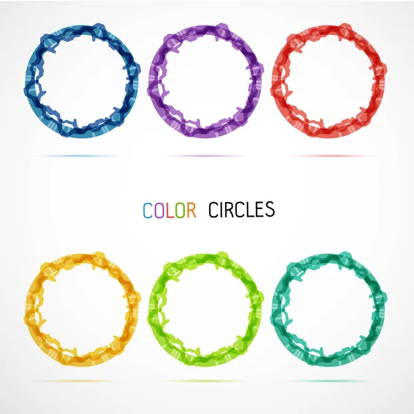 Color Circles Set Vector Illustration — Stock Vector