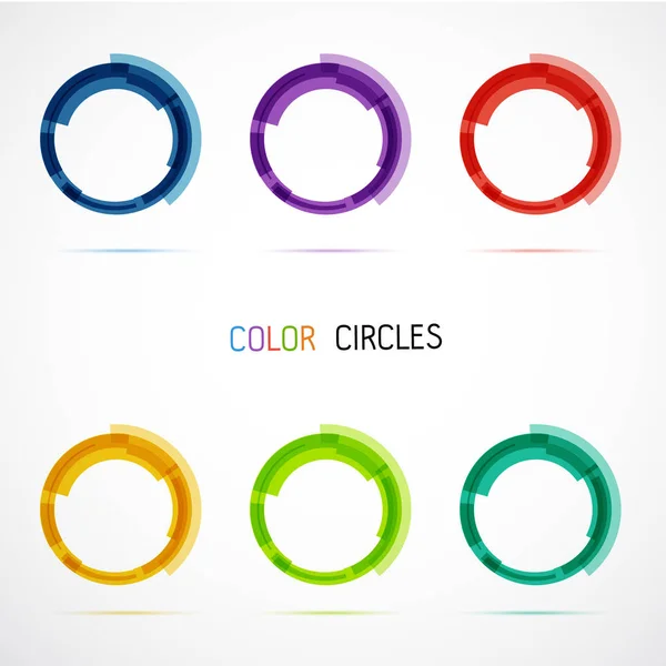 Conjunto Círculos Color Ilustración Vectorial — Vector de stock