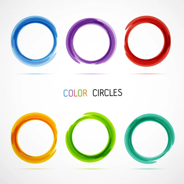 Kleurcirkels Ingesteld Vectorillustratie — Stockvector
