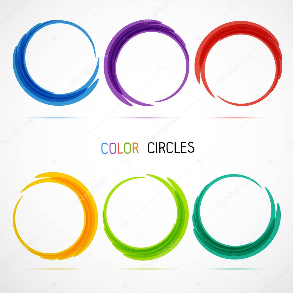 Color circles set. Vector illustration.