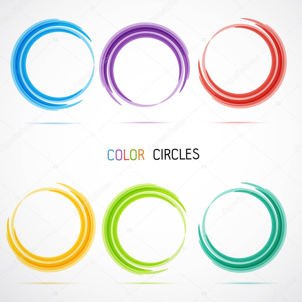 Color circles set. Vector illustration.