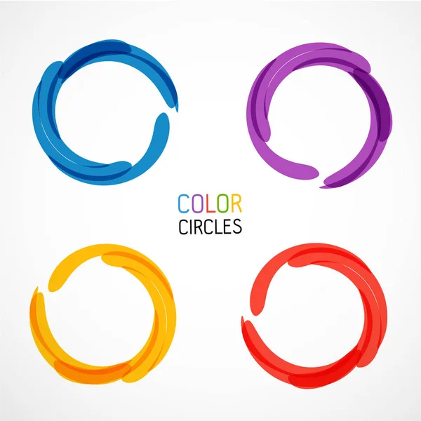Set Color Circles Vector Illustration — Stock Vector