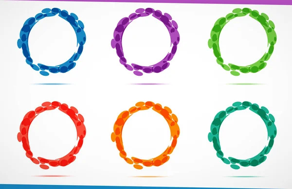 Set Cercuri Culori Ilustrație Vectorială — Vector de stoc